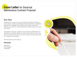 Cover letter for electrical maintenance contract proposal ppt powerpoint show