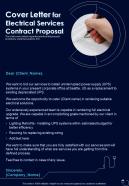 Cover Letter For Electrical Services Contract Proposal One Pager Sample Example Document