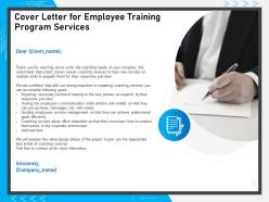 Cover letter for employee training program services ppt powerpoint presentation master slide