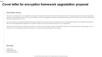 Cover Letter For Encryption Framework Upgradation Proposal