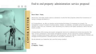 Cover Letter For End To End Property Administration Service Proposal