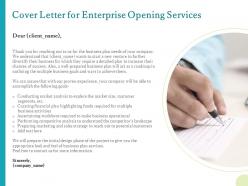 Cover letter for enterprise opening services ppt powerpoint presentation ideas