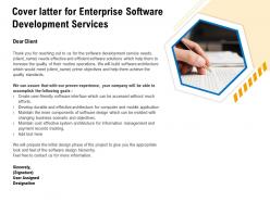 Cover letter for enterprise software development services information ppt powerpoint presentation images