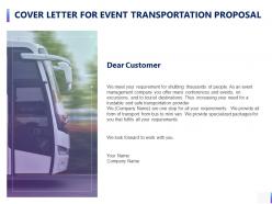 Cover Letter For Event Transportation Proposal Ppt Powerpoint Presentation Inspiration Icons