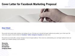 Cover Letter For Facebook Marketing Proposal Ppt Powerpoint Presentation Icon Gallery