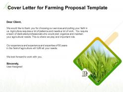 Cover letter for farming proposal template ppt powerpoint slide download