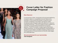 Cover letter for fashion campaign proposal ppt powerpoint presentation file portrait