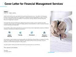 Cover letter for financial management services ppt powerpoint presentation styles example