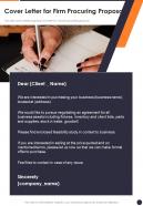 Cover Letter For Firm Procuring Proposal One Pager Sample Example Document