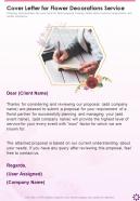 Cover Letter For Flower Decorations Service One Pager Sample Example Document