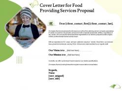 Cover letter for food providing services proposal ppt powerpoint presentation backgrounds