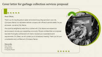 Cover Letter For Garbage Collection Services Proposal Ppt File Background Image