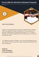 Cover Letter For Genomics Research Proposal One Pager Sample Example Document