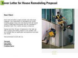 Cover letter for house remodeling proposal ppt powerpoint presentation layout