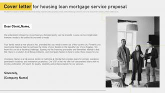 Cover Letter For Housing Loan Mortgage Service Proposal