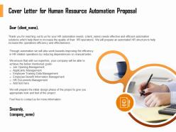 Cover Letter For Human Resource Automation Proposal Ppt File Example