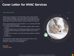 Cover letter for hvac services experience ppt powerpoint presentation
