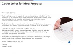 Cover letter for idea proposal c1083 ppt powerpoint presentation ideas visuals