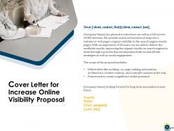 Cover letter for increase online visibility proposal ppt powerpoint presentation templates