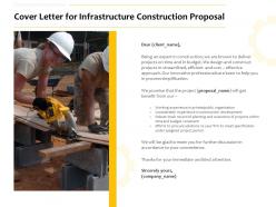 Cover letter for infrastructure construction proposal ppt powerpoint format