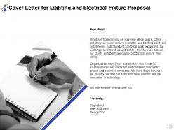 Cover letter for lighting and electrical fixture proposal ppt powerpoint presentation infographic