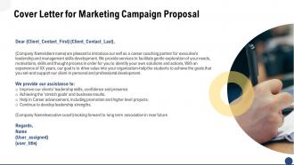 Cover letter for marketing campaign proposal ppt slides example file