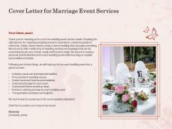 Cover letter for marriage event services ppt powerpoint presentation inspiration
