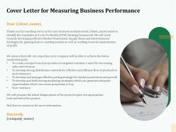 Cover letter for measuring business performance goals ppt file display