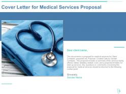 Cover letter for medical services proposal ppt powerpoint presentation model ideas
