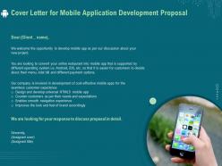 Cover letter for mobile application development proposal ppt file elements