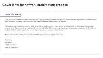 Cover Letter For Network Architecture Proposal