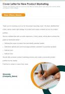 Cover Letter For New Product Marketing One Pager Sample Example Document