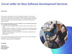 Cover letter for new software development services business scenario ppt powerpoint show