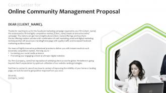 Cover letter for online community management proposal ppt powerpoint presentatio slides