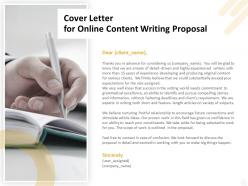 Cover letter for online content writing proposal ppt powerpoint portfolio