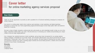 Cover Letter For Online Marketing Agency Services Proposal Ppt Powerpoint Presentation Summary