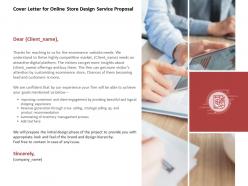 Cover letter for online store design service proposal ppt powerpoint model