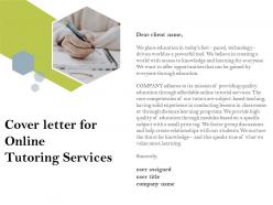 Cover letter for online tutoring services ppt powerpoint presentation file brochure