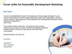 Cover letter for personality development workshop ppt powerpoint tips icons