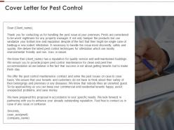 Cover letter for pest control ppt powerpoint presentation portfolio