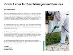 Cover Letter For Pest Management Services Ppt Powerpoint Presentation