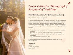Cover letter for photography proposal of wedding ppt powerpoint presentation portfolio