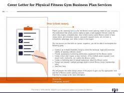 Cover letter for physical fitness gym business plan services ppt file topics