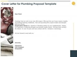 Cover letter for plumbing proposal template ppt powerpoint slides tips