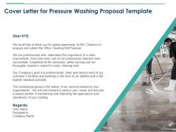 Cover letter for pressure washing proposal template ppt powerpoint icon samples