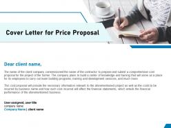 Cover letter for price proposal ppt powerpoint presentation file smartart