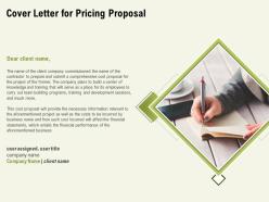 Cover letter for pricing proposal ppt powerpoint presentation infographics visuals