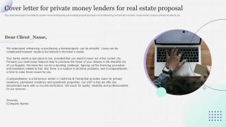 Cover Letter For Private Money Lenders For Real Estate Proposal Ppt Download