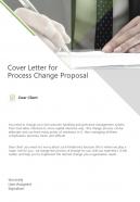 Cover Letter For Process Change Proposal One Pager Sample Example Document
