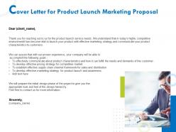 Cover letter for product launch marketing proposal ppt ideas